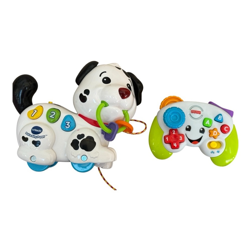 VTech Pull & Sing Puppy + Fisher Price Laugh & Learn Controller Toy